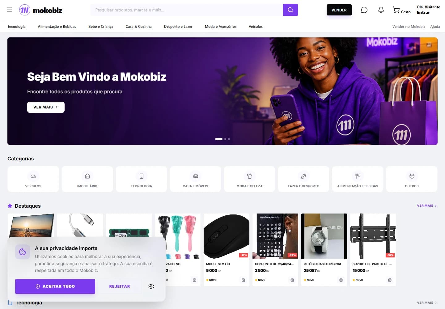 Aufnahme der öffentlichen Website. Beispieldaten gehören zur Produktpräsentation.